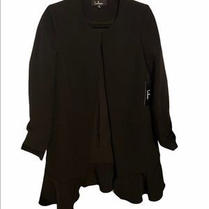 Lulus NWT long ruffled blazer jacket